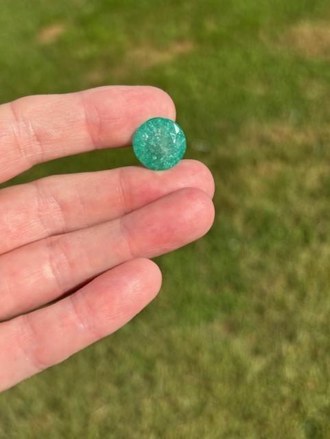 Natural certified Zambian Green Emerald 20.50 TCW Round Gemstone