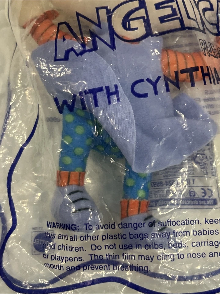 Muñeca de peluche Mattel Nickelodeon Rugrats Angelica Pickles 1998 sosteniendo Cynthia nueva Foto 3 de 4