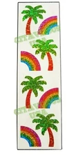 HAMBLY STUDIOS STICKERS SHEET PRISMATIC RAINBOW PALM TREE RARE VINTAGE 1980's.