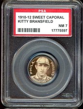 1910-12 Sweet Caporal Pins P2 Kitty Bransfield PSA 7