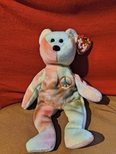The Beanie Baby Collection: Peace The Bear 1996 - Multicolor DOB Feb. 1st 1996