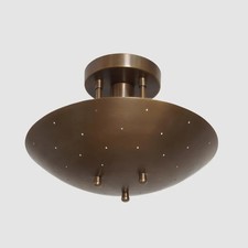 Mid Century Modern Brass Saucer Flush Mount Ceiling Light Semi Flush Chandelier