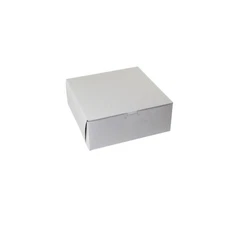 Boxit 10  x 10  x 4  White Lock Corner Bakery Box, 100 Per Case