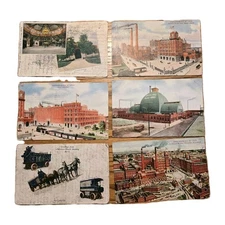 Lot of 6 Early 1900s Anheuser Busch Brewing Co. Budweiser Beer Vtg STL Postcards