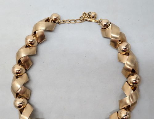 Vintage 1950s Signed Napier Modernist "Ribbon" Runway Couture Collar Necklace - Picture 2 of 12