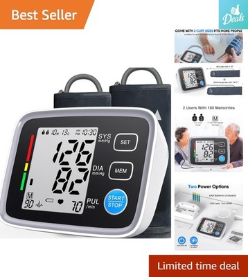 Accurate Home Blood Pressure Monitor for Adults - 180 Memory & USB Included