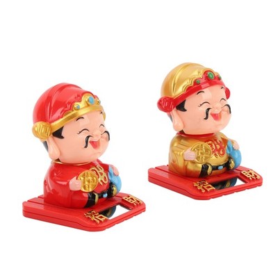 Cai Shen-Statue Solarbetriebene Cai Shen-Figur Für Das Büro