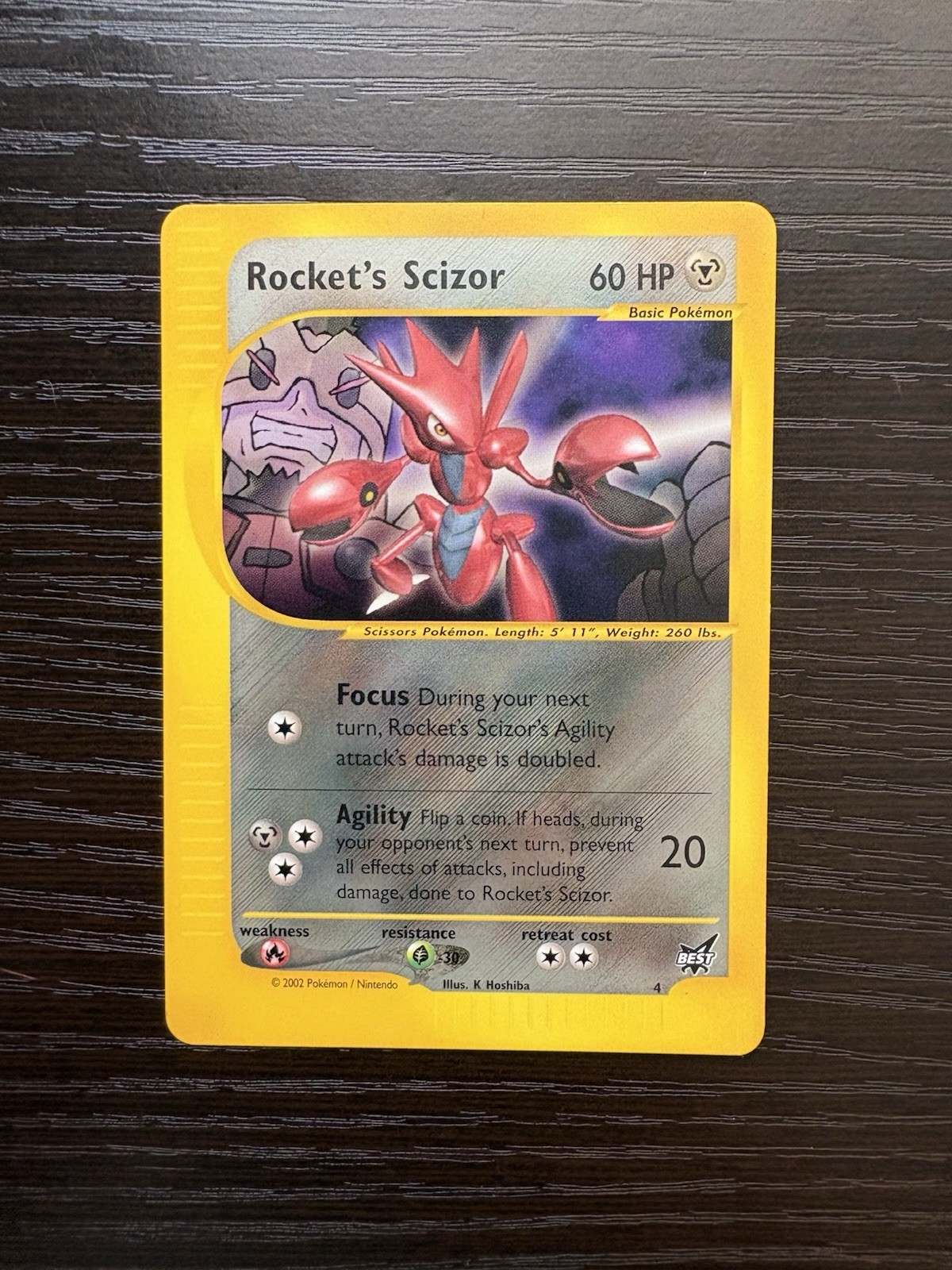 Pokemon TCG 2002 Rocket’s Scizor Best of Game Promo Card #4 Near Mint