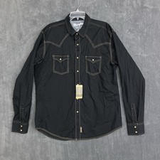 NEW Wrangler Retro Shirt Mens XL Black Western Pearl Snap Rodeo Cowboy Stitch