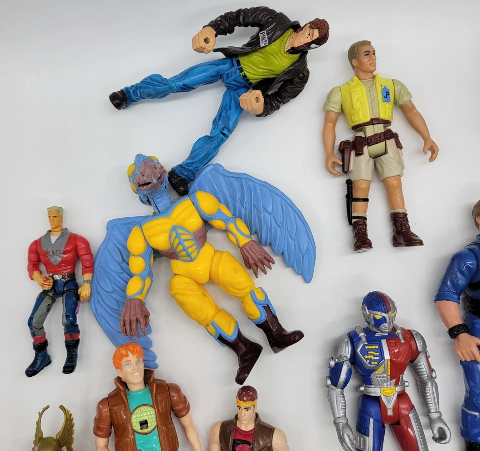 Lote misto de bonecos colecionáveis anos 90 brinquedos vintage TMNT Power Rangers Captain Planet - Imagem 3 de 4