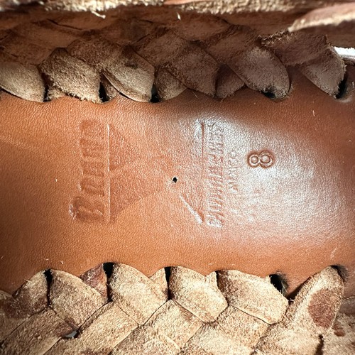 Sandalias Ranchero Huarache Marca X Para Hombre Talla 8 Cuero Coñac Nuevas con Caja Plata - Imagen 11 de 24