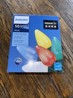 Philips 50 Ceramic C9 String Lights LED Multicolor Christmas Indoor/Outdoor