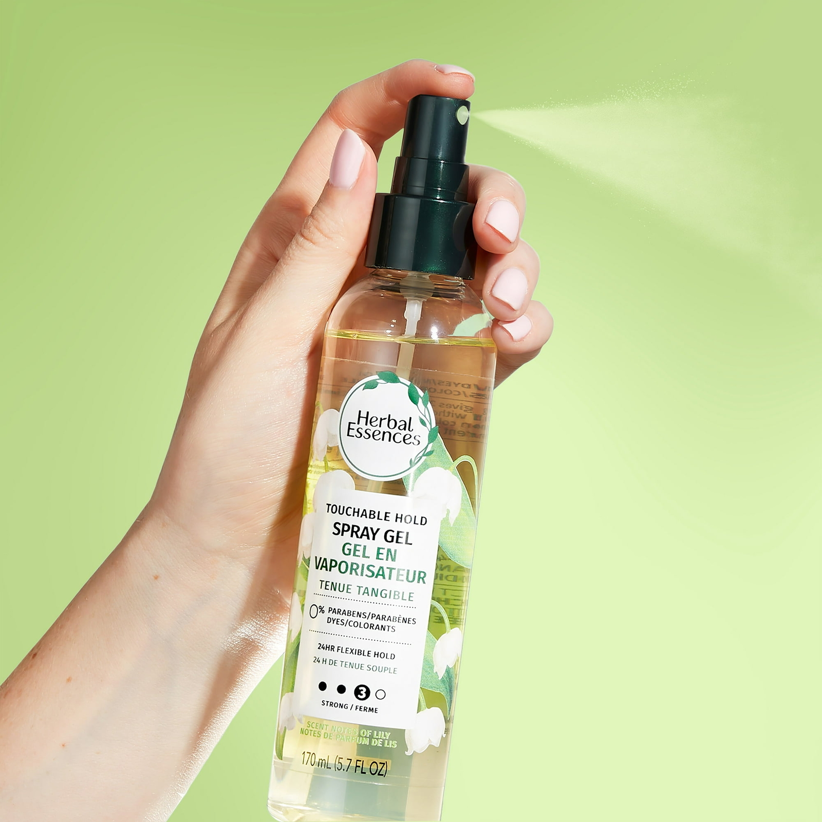 Herbal Essences Touchable Hold Hair Spray Gel for Curly Hair, 24Hour