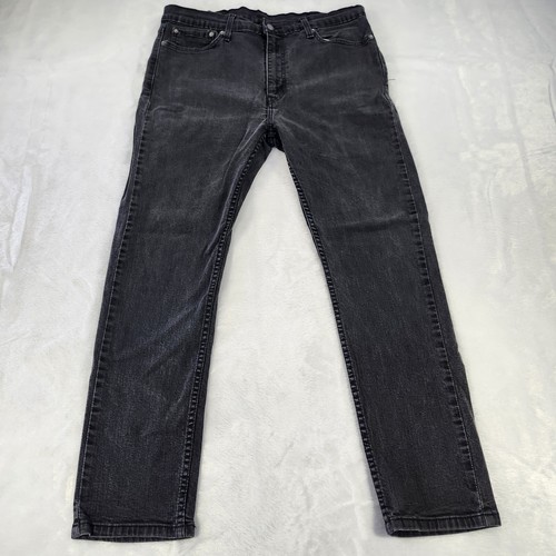 Levis 510 Jeans Mens 38x32 Black Skinny Fit Straight Leg Denim Dark Wash - Picture 2 of 12