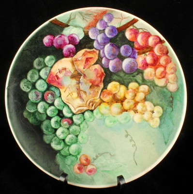 Klassisch Homer Laughlin Selten Handbemalt Deko Teller Grapes Herbst Fall 22.9cm