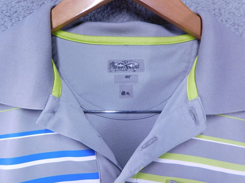 Мужская рубашка-поло для гольфа Snake Eyes Dry серая с полосками на булавках размер L - Изображение 3 из 4