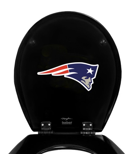 Runder Toilettensitz NFL Football Logo Aufkleber auf schwarzem Finish Massivholz Deckel Abdeckung - Bild 42 von 79