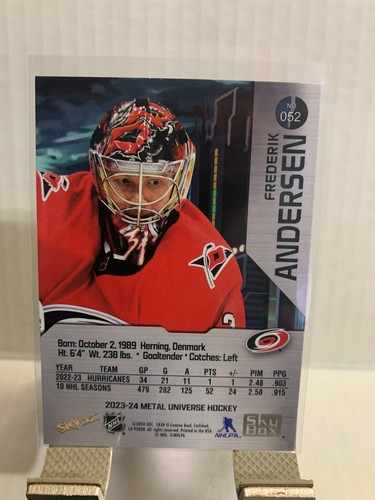 2023-24 SkyBox Metal Universe Frederik Andersen #052 Carolina Hurricanes - Picture 2 of 2