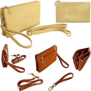 small beige clutch bag