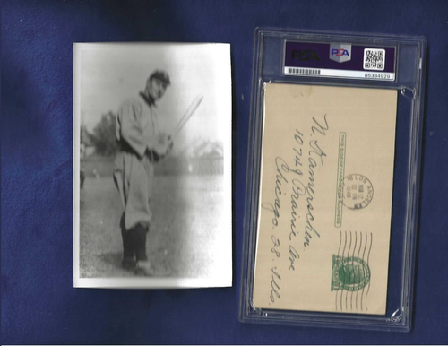 Wahoo Sam Crawford Detroit Tigers Baseball Autographed Government Postcard PSA - Picture 2 of 3