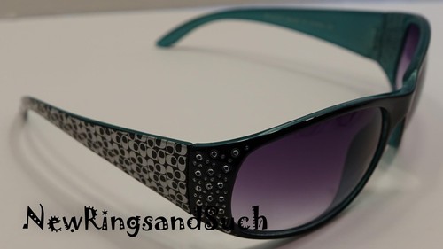 Women's Rectangle Bling Eyewear Rhinestone Sunglasses 420-23 - Picture 6 of 16