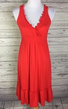 Old Navy Knit Dress Women’s Size XS Red V-Neck Sleeveless Stretch Fit Flare NWT