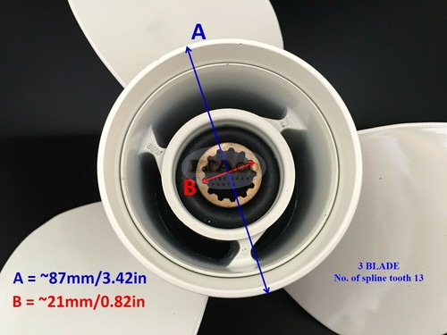 Elica Alluminio 663-45945-02 Yamaha Fuoribordo F25 40HP - 60HP 3 11 1/8 x 13" - Foto 3 di 6