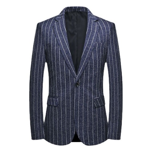 Men Formal Work Blazer Jacket Business Casual Checked Slim Fit Suit Coat Tops - Imagen 11 de 31