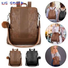 PU Leather Backpack Women Travel Anti-theft Shoulder Bag Retro Satchel Handbag