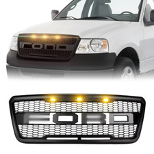 For 2004-2008 Ford F-150 F150 Raptor Style Front Bumper Grille Grill W Lights