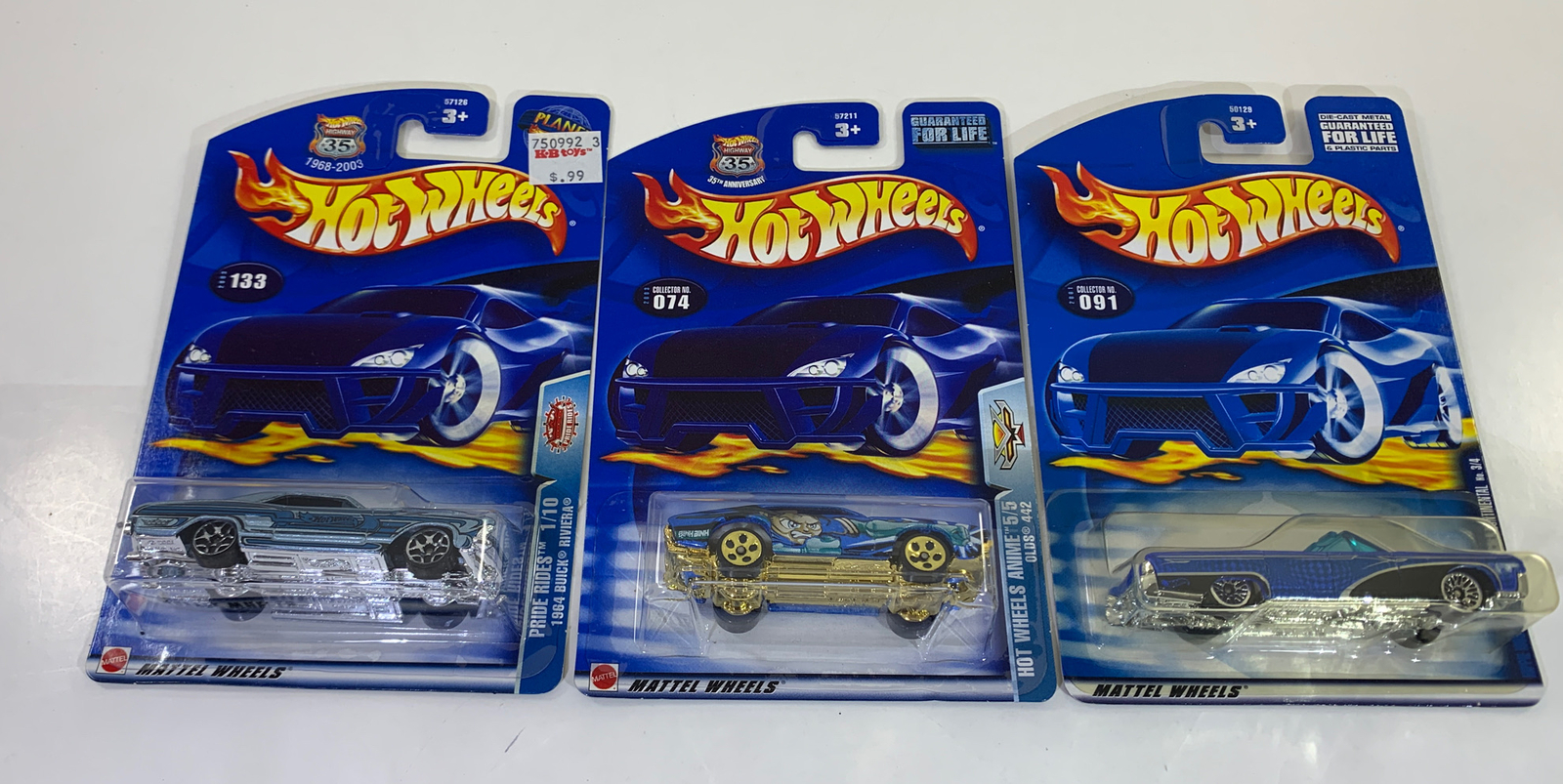 Hot Wheels 2003 Olds 442, 1964 Buick Rivera, 64 Lincoln Continental Lot of 3