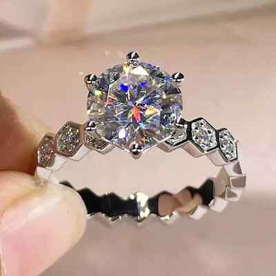 2Ct Round Lab Created Diamond Wedding Engagement Ring 14K White Gold Plated