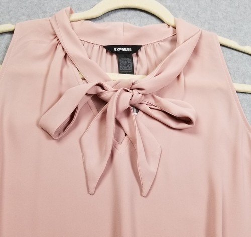 NUEVO Body Express Mujer Grande L Rosa Sin Mangas Cuello Corbata Elástica Transparente - Imagen 2 de 13