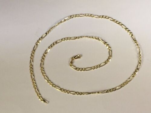 Catena/Collana Maglia Cordolo Figaro Solido 14k Oro Giallo 20" 3,8 MM 10 grammi - Foto 9 di 11