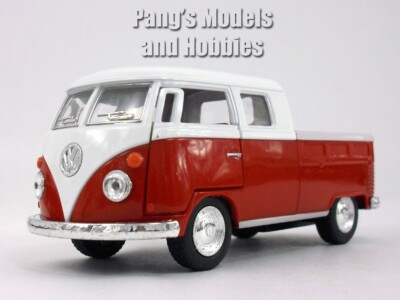 VW T1 Type 2 Pickup Bus 1/34 Scale Diecast & Plastic Model by Kinsmart - Red