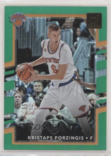 2017 Panini Donruss Basketball Holo Green Laser Kristaps Porzingis #98