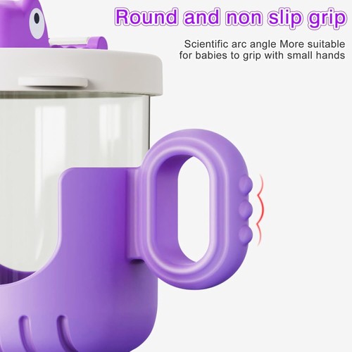 Baby Training Cup with Lid and Straw, Free-flow Cup, Transition Sippy Purple - Picture 4 of 10