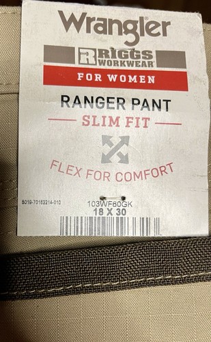 Wrangler Tan Cargo Work Pants Women’s 18x30 Ranger Outdoor Riggs Workwear - Picture 11 of 11
