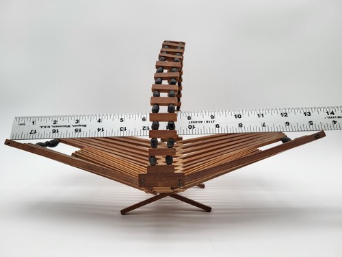 Mid-Century Modern Folding Bamboo Wood Fruit Basket/Bowl, Vintage, MCM - READ - 第 9/19 張圖片