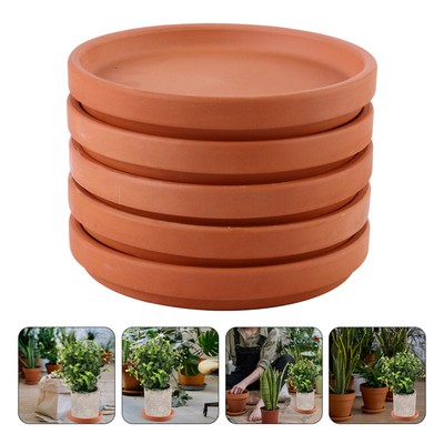 5 Pcs Cotta Pots Ceramic Plate for Mushroom Decor Flowerpot Mat