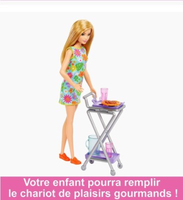 Coffret Barbie Cuisine Et Garde-manger Avec Poupée Blonde Et Accessoires