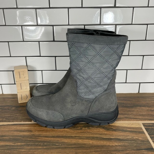 End Women Gray All Weather ZIPPER BOOTS 