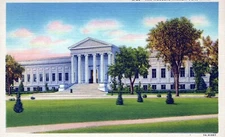 Minneapolis Minnesota Art Museum Building And Lawn Vintage Linen Post Card