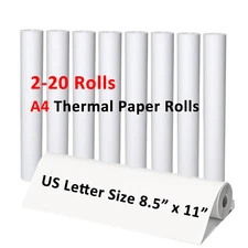 4-20 Rolls Thermal Printer Paper 8.5"x11" US Letter Size Quick-Dry Thermal Paper