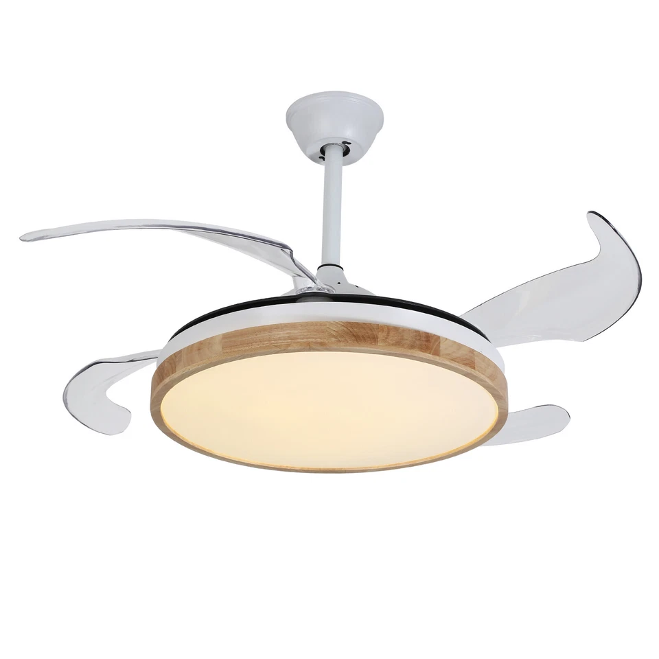 LED Ceiling Mounted Indoor 42inch White Ceiling Fan With Light Remote Control - Image 3 of 4