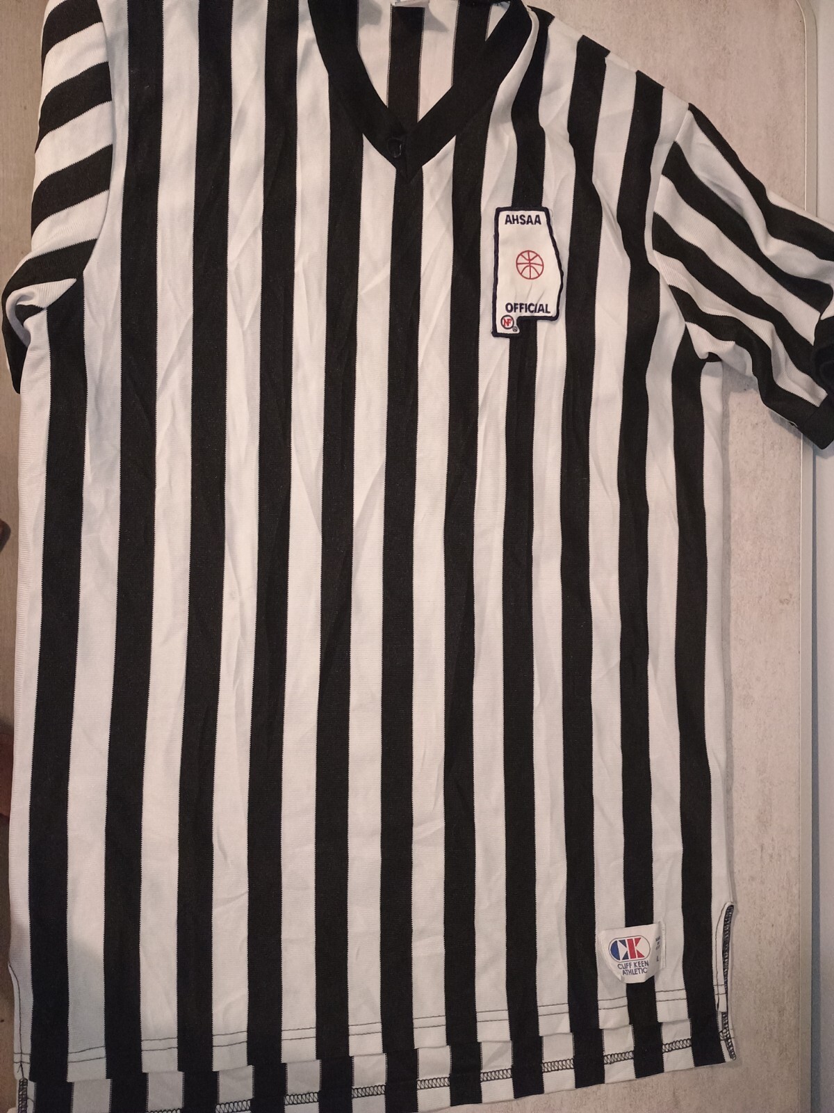 Camicia Cliff Keen bianca e nera ref con toppa