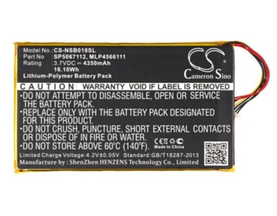 Nabi DreamTab HD8 DMTAB IN08A Battery for Fuhu MLP4566111 SP5067112 4350mAh