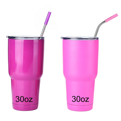 8Pack Reusable Metal Drinking Straws with Silicone Tips and Cleaning Brushes - Picture 6 of 8