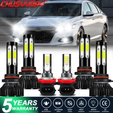 LED Headlight Kit High Low Beam Fog Light Bulbs For Honda Accord 2006-2012 6000K