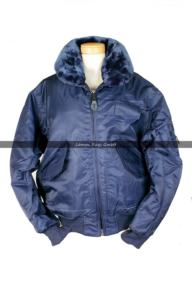 CWU Bomber Jacke CWU Peltz Kragen Fliegerjacke Dark Blue